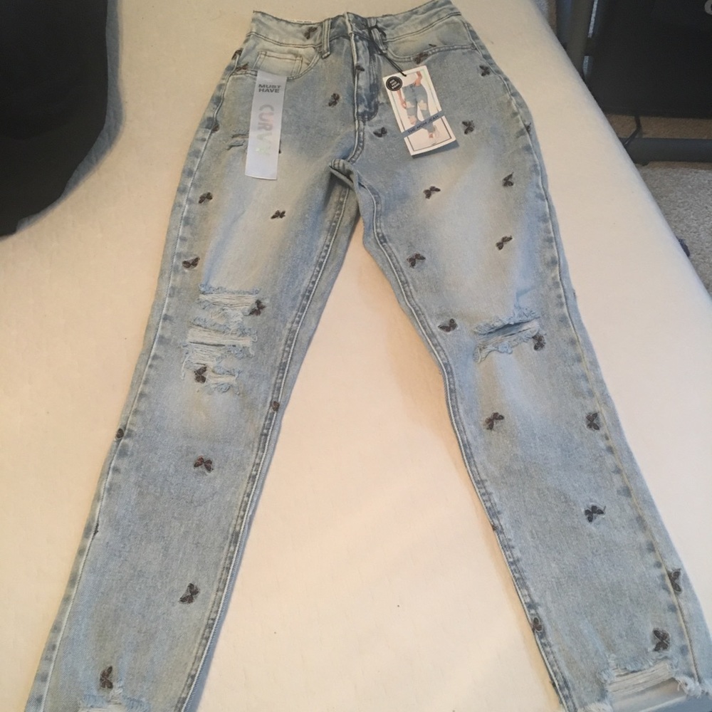 Butterfly High Rise Mom Jeans - Picture 3 of 5